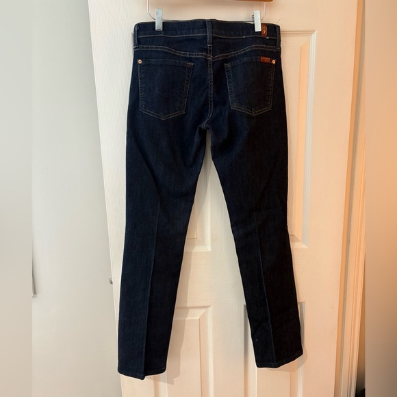 7 for all Mankind women’s straight leg dark wash denim size 29 jeans - Picture 2 of 11